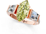 Rose gold Fancy Yellow Marquise Cut Diamond Engagement Ring with Baguette Side Stones and Channel Set Band_18