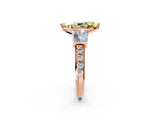 Rose gold Fancy Yellow Marquise Cut Diamond Engagement Ring with Baguette Side Stones and Channel Set Band_19