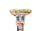 Rose gold Fancy Yellow Marquise Cut Diamond Engagement Ring with Baguette Side Stones and Channel Set Band_22