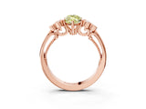 Rose gold Fancy Yellow Marquise  Cut Diamond Engagement Ring with Bezel Set Round Side Stones and Prong Setting_30