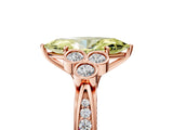 Rose gold Fancy Yellow Marquise  Cut Diamond Engagement Ring with Bezel Set Round Side Stones and Prong Setting_32