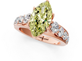Rose gold Fancy Yellow Marquise  Cut Diamond Engagement Ring with Pavé Band and Four-Prong Setting_4
