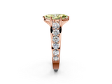 Rose gold Fancy Yellow Marquise  Cut Diamond Engagement Ring with Pavé Band and Four-Prong Setting_5