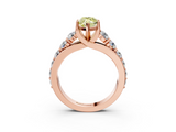 Rose gold Fancy Yellow Marquise  Cut Diamond Engagement Ring with Pavé Band and Four-Prong Setting_6
