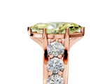 Rose gold Fancy Yellow Marquise  Cut Diamond Engagement Ring with Pavé Band and Four-Prong Setting_8
