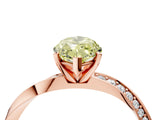 Rose gold Fancy Yellow Marquise Cut Diamond Engagement Ring with Side Stone Accents and Four-Prong Setting_100