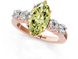 Rose gold Fancy Yellow Marquise  Cut Diamond Five-Stone Prong Set White Gold Ring_35