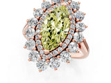 Rose gold Fancy Yellow Marquise Cut Diamond Floral Double Halo Engagement Ring with Prong Setting_25