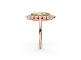 Rose gold Fancy Yellow Marquise Cut Diamond Floral Double Halo Engagement Ring with Prong Setting_26