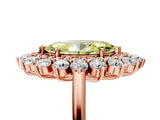Rose gold Fancy Yellow Marquise Cut Diamond Floral Double Halo Engagement Ring with Prong Setting_29