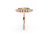 Rose gold Fancy Yellow Marquise Cut Diamond Floral Double Halo Engagement Ring with Prong Setting_62