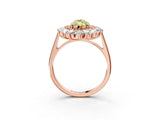 Rose gold Fancy Yellow Marquise Cut Diamond Floral Double Halo Engagement Ring with Prong Setting_63