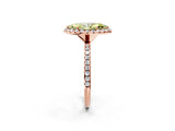 Rose gold Fancy Yellow Marquise  Cut Diamond Floral Halo Engagement Ring with Pavé Band and Prong Setting_19