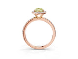 Rose gold Fancy Yellow Marquise  Cut Diamond Floral Halo Engagement Ring with Pavé Band and Prong Setting_20