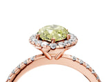 Rose gold Fancy Yellow Marquise  Cut Diamond Floral Halo Engagement Ring with Pavé Band and Prong Setting_21