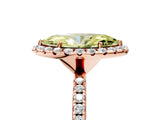 Rose gold Fancy Yellow Marquise  Cut Diamond Floral Halo Engagement Ring with Pavé Band and Prong Setting_22