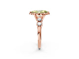 Rose gold Fancy Yellow Marquise  Cut Diamond Floral Halo Engagement Ring with Shared Prong Setting 3