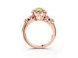 Rose gold Fancy Yellow Marquise  Cut Diamond Floral Halo Engagement Ring with Shared Prong Setting 4