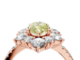 Rose gold Fancy Yellow Marquise  Cut Diamond Floral Halo Pave Band with Prong Setting_4