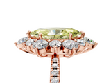 Rose gold Fancy Yellow Marquise  Cut Diamond Floral Halo Pave Band with Prong Setting_5