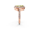 Rose gold Fancy Yellow Marquise Cut Diamond Floral Halo Ring with Pavé Band and Prong Setting_5