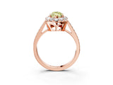 Rose gold Fancy Yellow Marquise Cut Diamond Floral Halo Ring with Pavé Band and Prong Setting_6