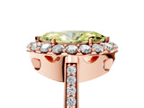 Rose gold Fancy Yellow Marquise Cut Diamond Floral Halo Ring with Pavé Band and Prong Setting_8