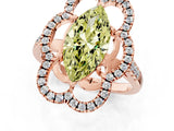 Rose gold Fancy Yellow Marquise Cut Diamond Floral Halo Split Shank Prong Setting Ring_25