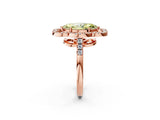 Rose gold Fancy Yellow Marquise Cut Diamond Floral Halo Split Shank Prong Setting Ring_26