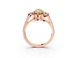 Rose gold Fancy Yellow Marquise Cut Diamond Floral Halo Split Shank Prong Setting Ring_27