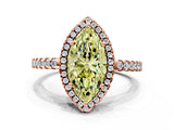 Rose gold Fancy Yellow Marquise Cut Diamond Halo Engagement Ring with Pavé Band and Prong Setting_27