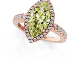 Rose gold Fancy Yellow Marquise Cut Diamond Halo Engagement Ring with Pavé Band and Prong Setting_28