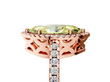 Rose gold Fancy Yellow Marquise Cut Diamond Halo Engagement Ring with Pavé Band and Prong Setting_32