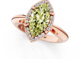 Rose gold Fancy Yellow Marquise  Cut Diamond Halo Engagement Ring with Split Shank and Four-Prong Setting_31