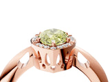 Rose gold Fancy Yellow Marquise  Cut Diamond Halo Engagement Ring with Split Shank and Four-Prong Setting_34