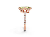 Rose gold Fancy Yellow Marquise Cut Diamond Halo Pave Band with Four-Prong Setting_5