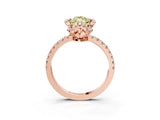 Rose gold Fancy Yellow Marquise Cut Diamond Halo Pave Band with Four-Prong Setting_6