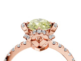 Rose gold Fancy Yellow Marquise Cut Diamond Halo Pave Band with Four-Prong Setting_7