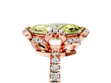 Rose gold Fancy Yellow Marquise Cut Diamond Halo Pave Band with Four-Prong Setting_8
