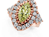 Rose gold Fancy Yellow Marquise Cut Diamond Halo Ring with Pavé Band and Four-Prong Setting_18
