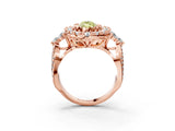 Rose gold Fancy Yellow Marquise Cut Diamond Halo Ring with Pavé Band and Four-Prong Setting_20