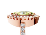 Rose gold Fancy Yellow Marquise Cut Diamond Halo Ring with Pavé Band and Prong Setting_5