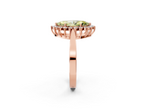 Rose gold Fancy Yellow Marquise  Cut Diamond Halo Ring with Round Brilliant Halo and Solitaire Band_2