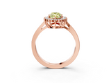 Rose gold Fancy Yellow Marquise  Cut Diamond Halo Ring with Round Brilliant Halo and Solitaire Band_3