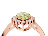 Rose gold Fancy Yellow Marquise  Cut Diamond Halo Ring with Round Brilliant Halo and Solitaire Band_4