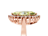 Rose gold Fancy Yellow Marquise  Cut Diamond Halo Ring with Round Brilliant Halo and Solitaire Band_5