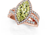 Rose gold Fancy Yellow Marquise Cut Diamond Halo Ring with Round Split Shank and Prong Setting_37