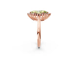 Rose gold Fancy Yellow Marquise  Cut Diamond Halo Ring with Solitaire Band and Prong Setting_31