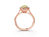 Rose gold Fancy Yellow Marquise  Cut Diamond Halo Ring with Solitaire Band and Prong Setting_32