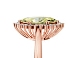 Rose gold Fancy Yellow Marquise  Cut Diamond Halo Ring with Solitaire Band and Prong Setting_34